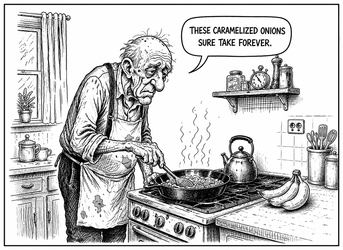 Making caramelized onions