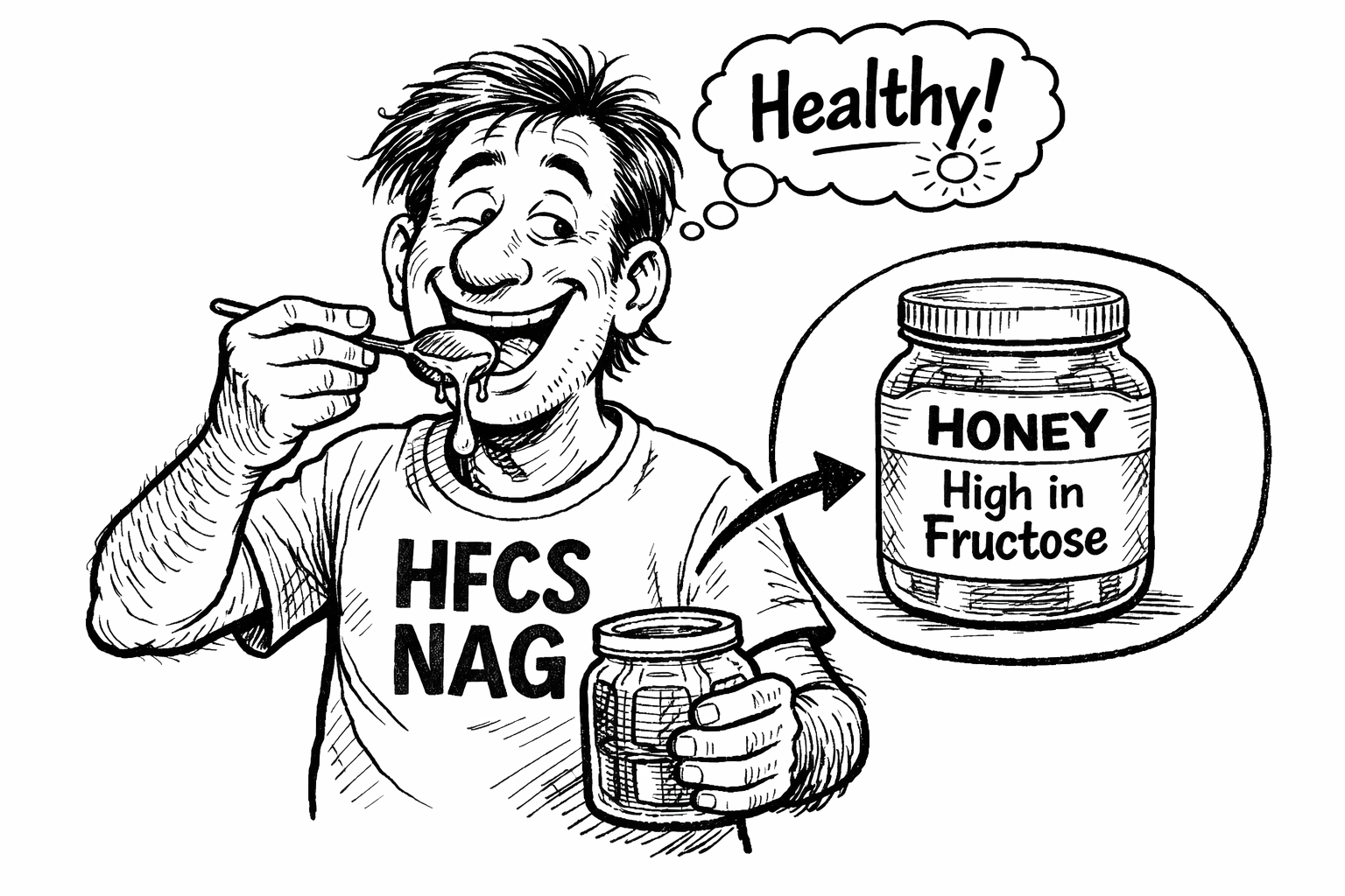 HFCS nag eating honey