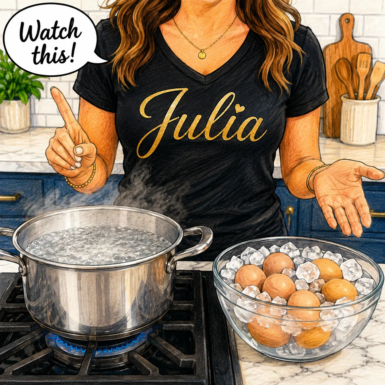Icy eggs boiling