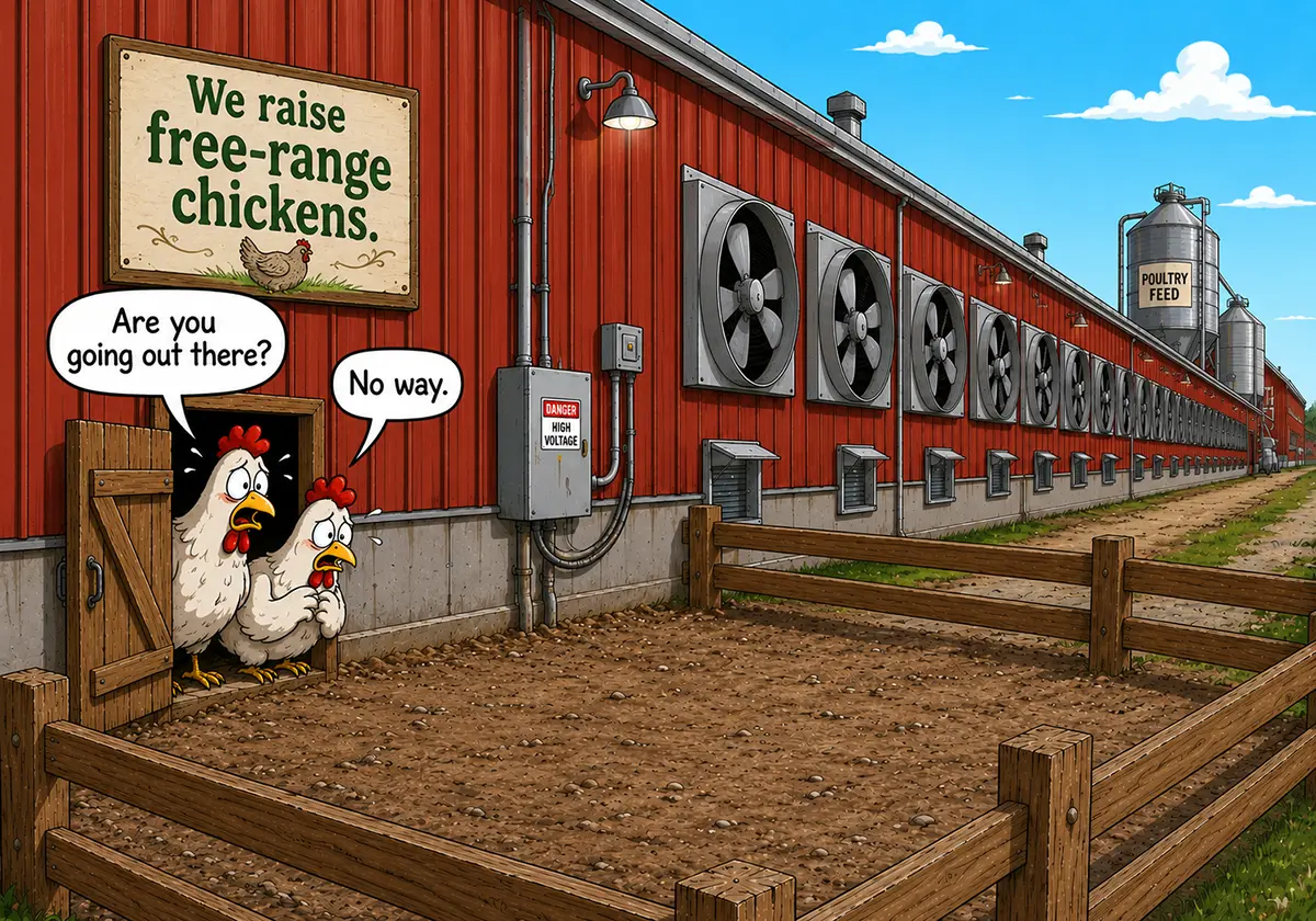 Chickens afraid to leave the barn