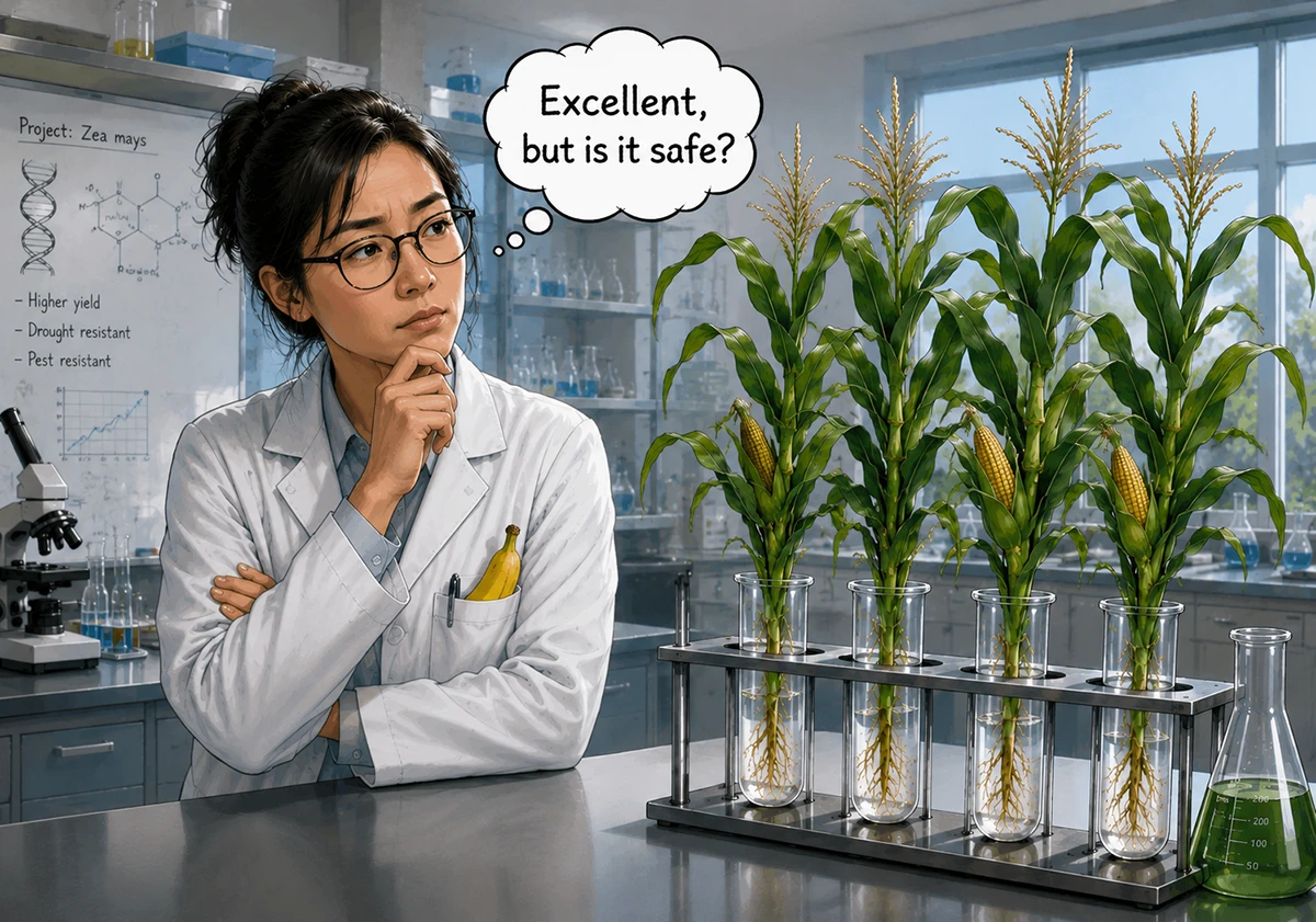 Scientist and GM corn