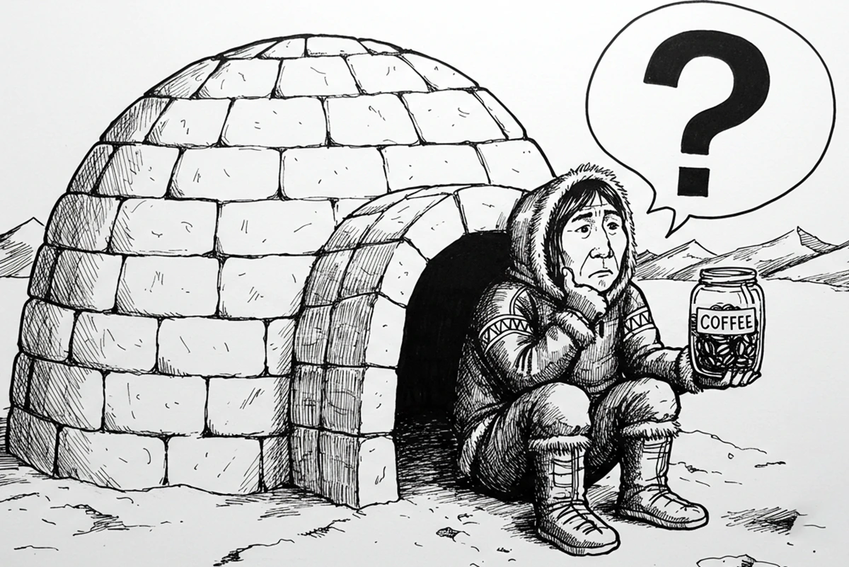 Eskimo with coffee