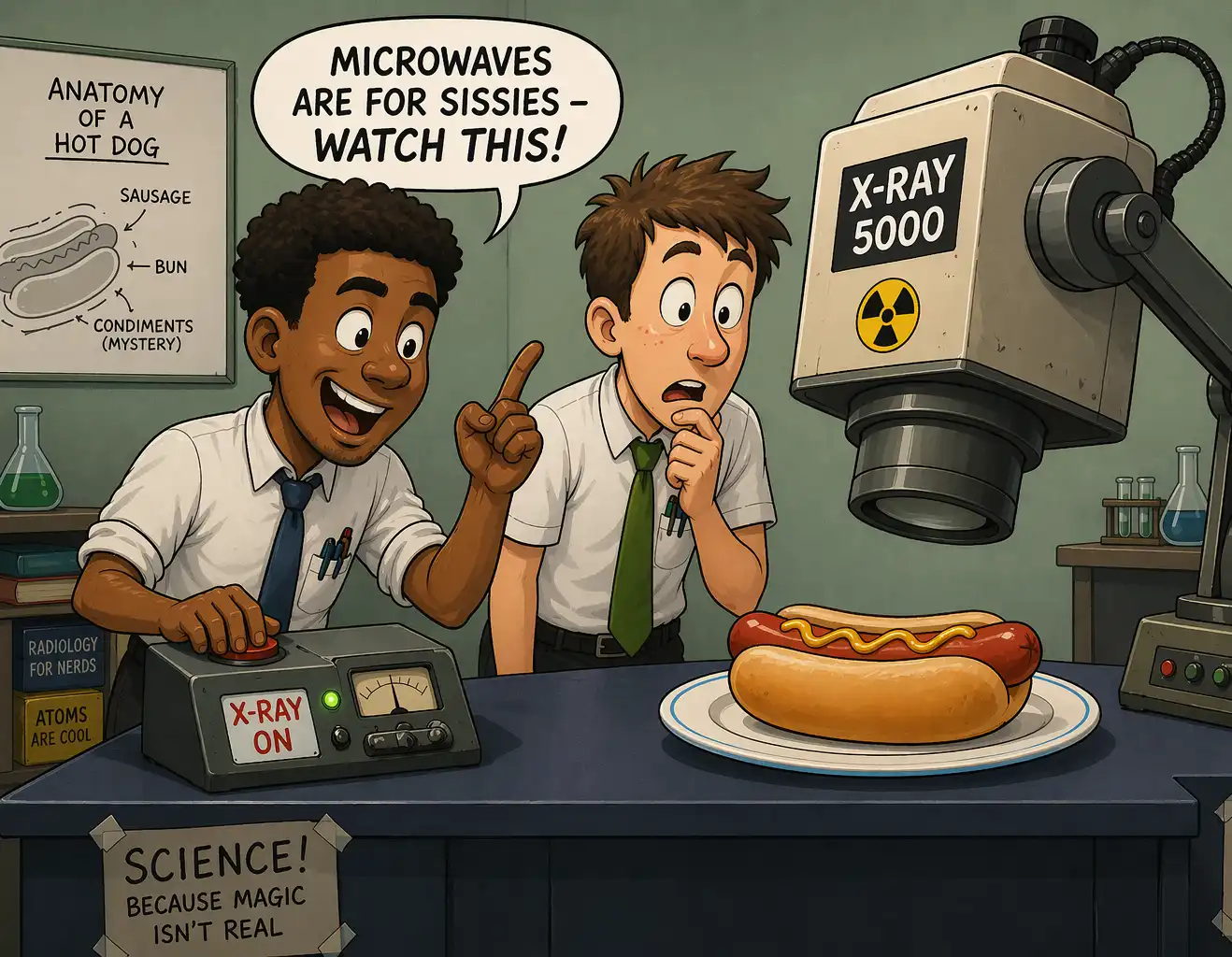 Xraying a hot dog